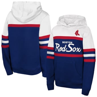 Youth Mitchell & Ness  Navy Boston Red Sox Throwback Head Coach Hoodie