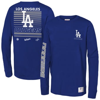 Youth Mitchell & Ness Royal Los Angeles Dodgers Triple Play Long Sleeve T-Shirt