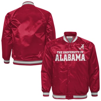 Youth Mitchell & Ness Crimson Alabama Crimson Tide Satin Full-Snap Raglan Jacket