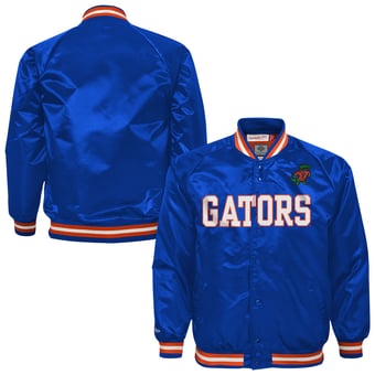 Youth Mitchell & Ness Royal Florida Gators Satin Full-Snap Raglan Jacket
