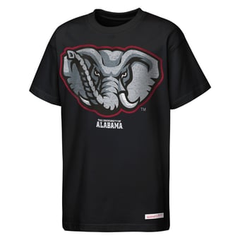 Youth Mitchell & Ness  Black Alabama Crimson Tide Mascot Big Face Heavyweight T-Shirt