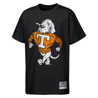 Youth Mitchell & Ness Black Tennessee Volunteers Big Face Mascot T-Shirt