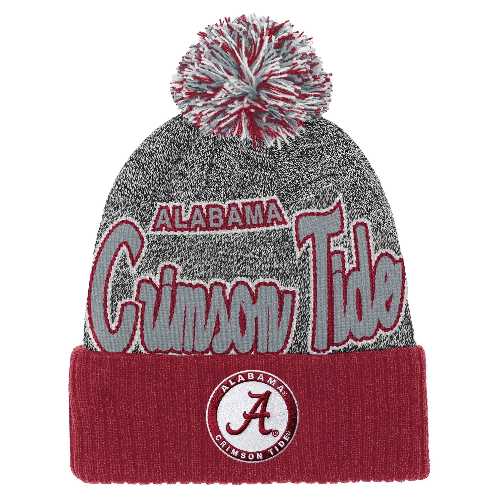 Youth Mitchell & Ness Crimson Alabama Crimson Tide Mascot Cuffed Knit Hat with Pom