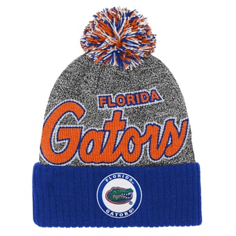Youth Mitchell & Ness Royal Florida Gators Mascot Cuffed Knit Hat with Pom