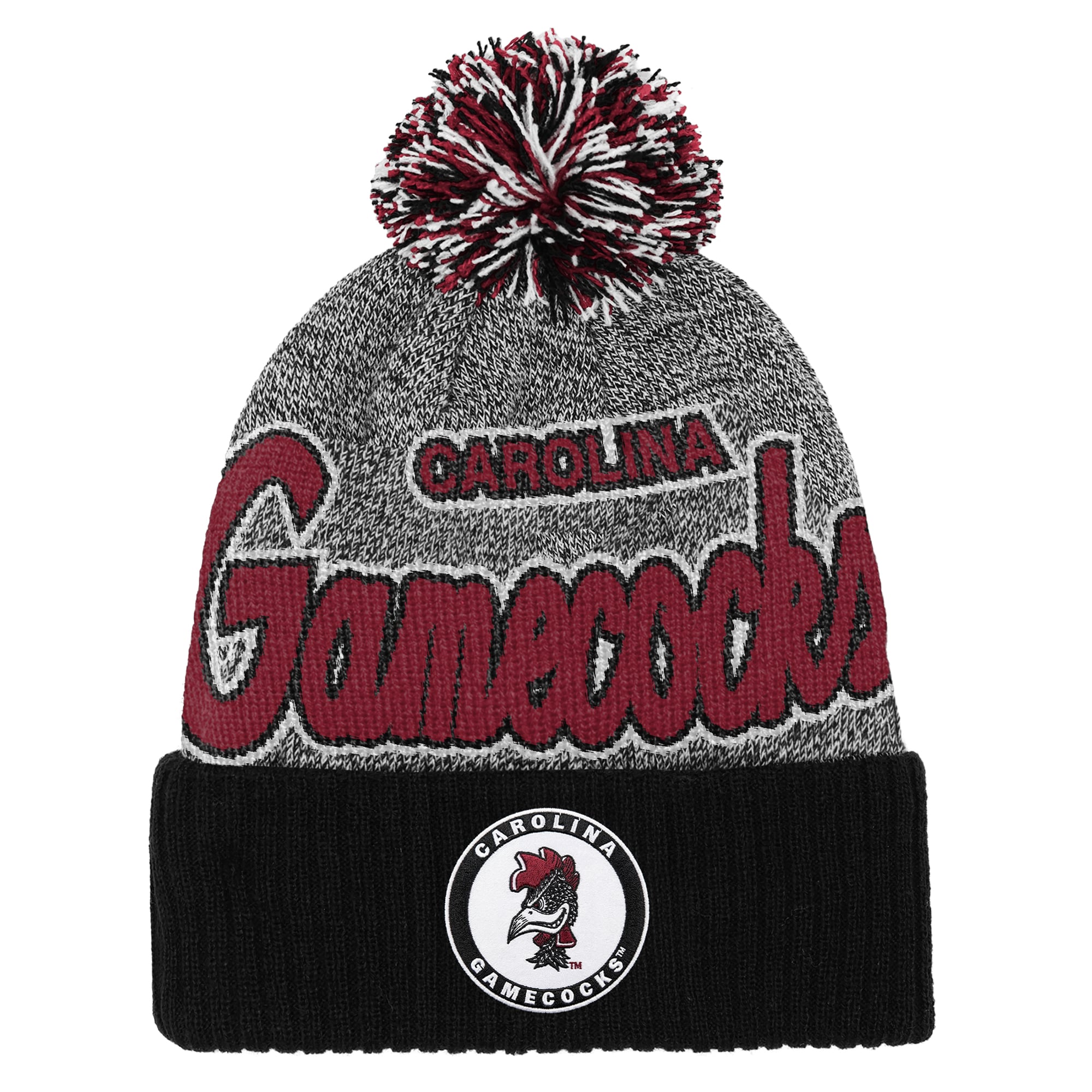 Youth Mitchell & Ness Black South Carolina Gamecocks Mascot Cuffed Knit Hat with Pom