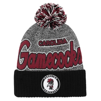 Youth Mitchell & Ness Black South Carolina Gamecocks Mascot Cuffed Knit Hat with Pom