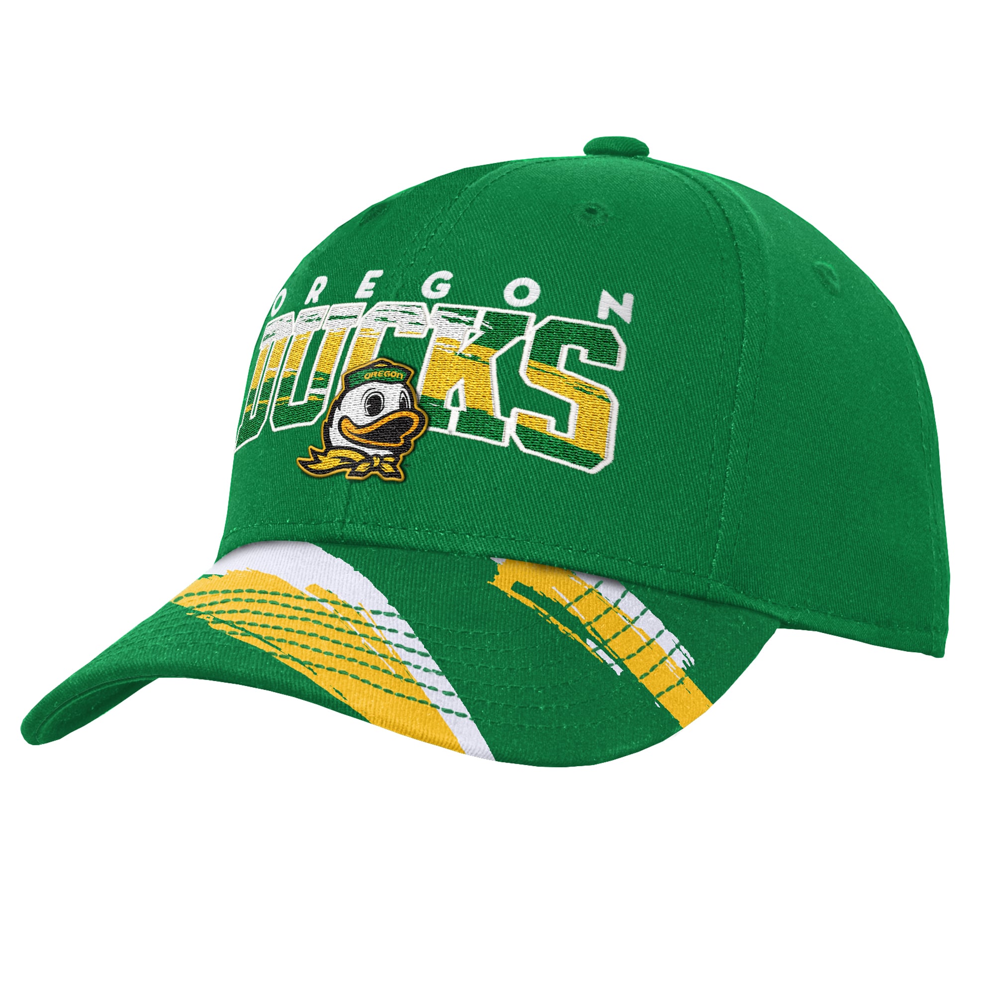 Youth Mitchell & Ness Kelly Green Oregon Ducks Mascot Streaks Pro Crown Adjustable Hat