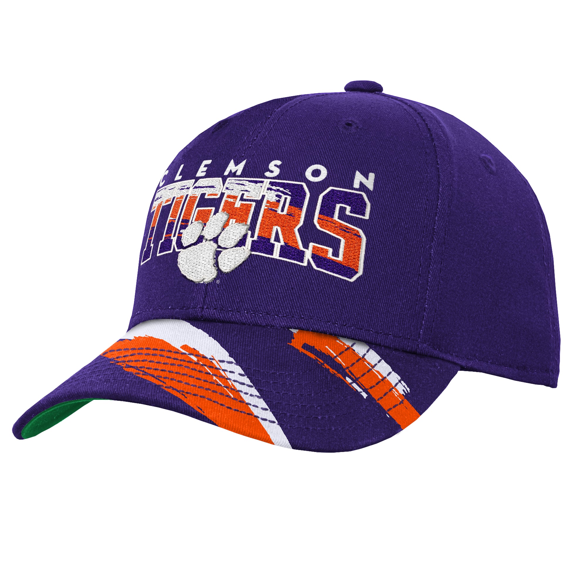 Youth Mitchell & Ness Purple Clemson Tigers Mascot Streaks Pro Crown Adjustable Hat