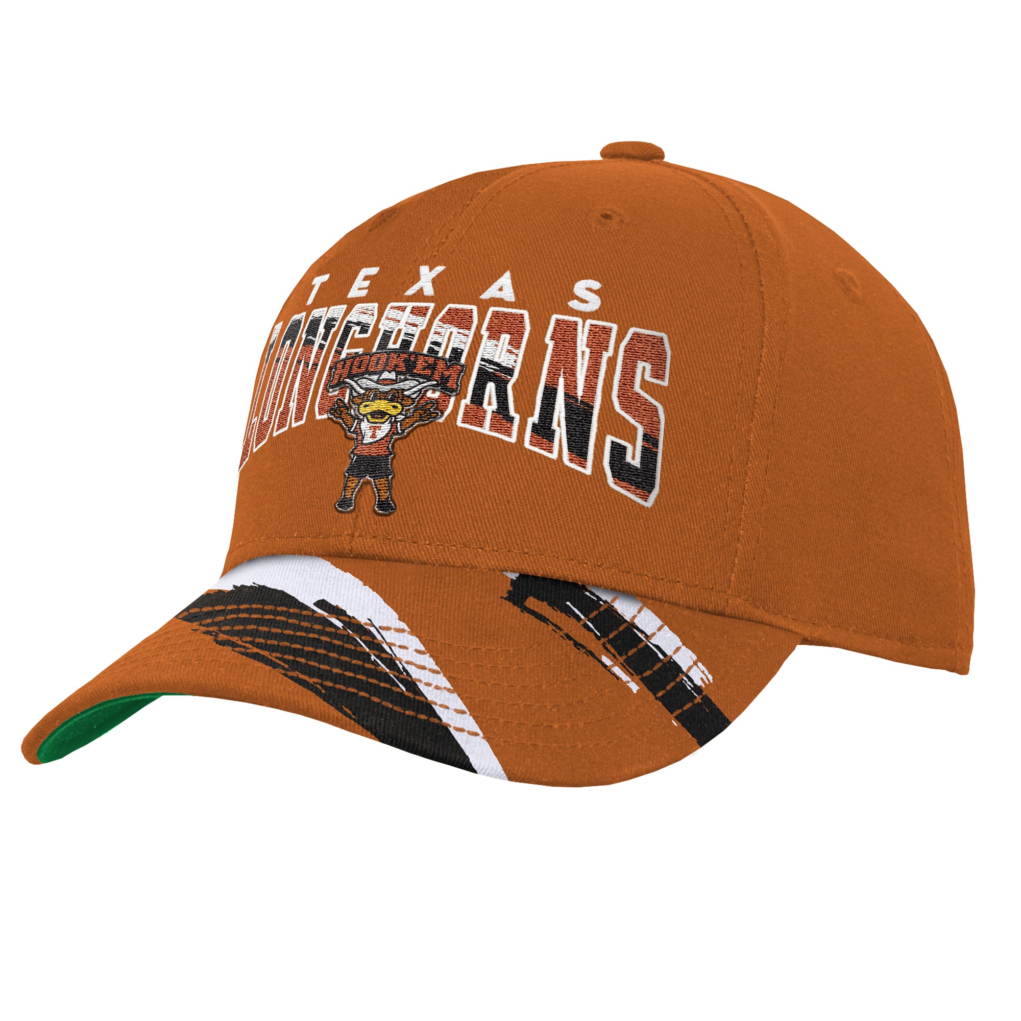 Youth Mitchell & Ness Texas Orange Texas Longhorns Mascot Streaks Pro Crown Adjustable Hat