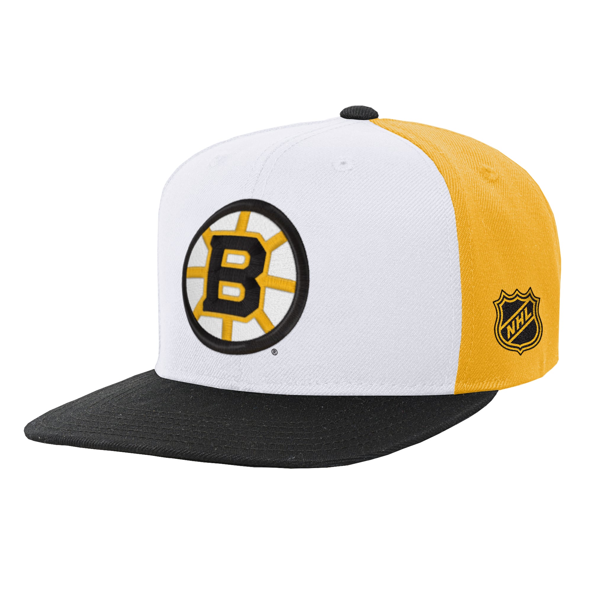 Youth Mitchell & Ness White/Black Boston Bruins Legendary Snapback Hat