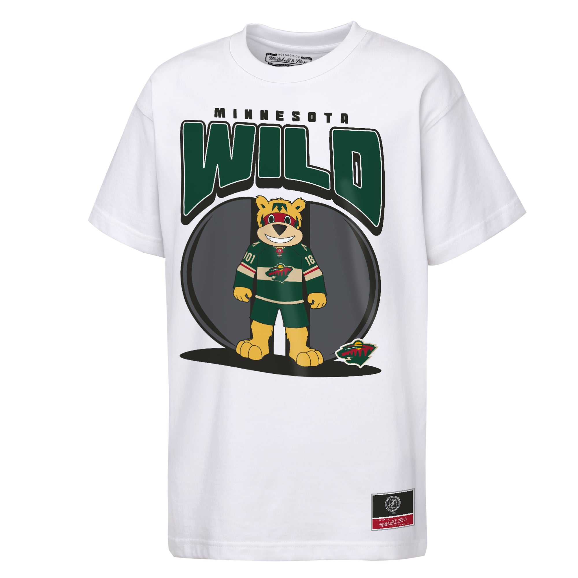 Youth Mitchell & Ness  White Minnesota Wild Mascot Mania T-Shirt
