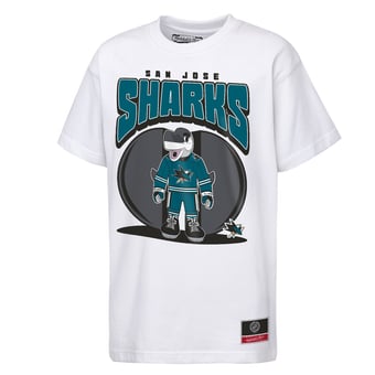 Youth Mitchell & Ness  White San Jose Sharks Mascot Mania T-Shirt