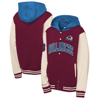 Youth Mitchell & Ness  Burgundy Colorado Avalanche Rink Side Full-Snap Fleece Jacket