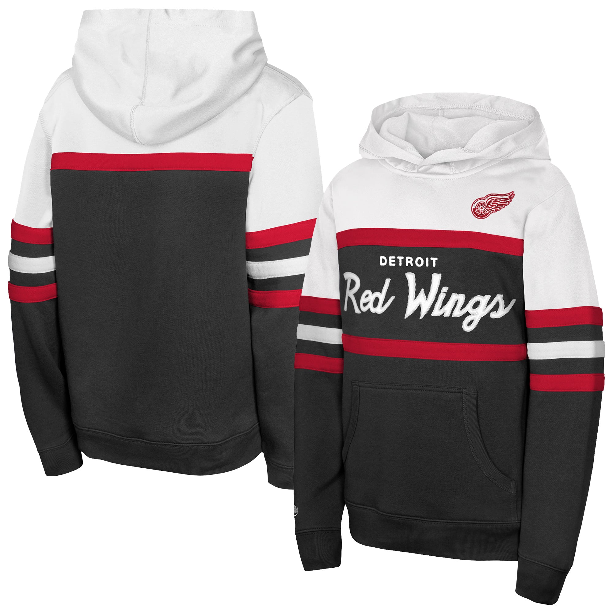 Youth Mitchell & Ness  Black Detroit Red Wings Head Coach Hoodie