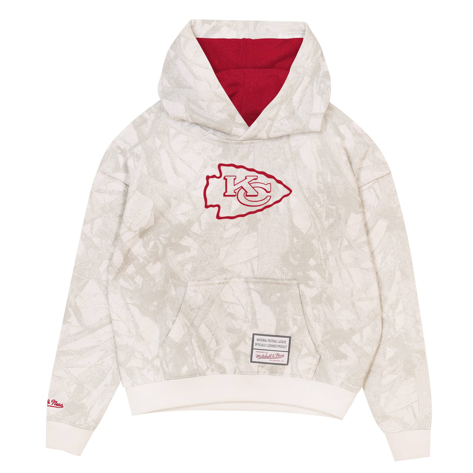 Youth Mitchell & Ness  White Kansas City Chiefs Ghosted Hoodie