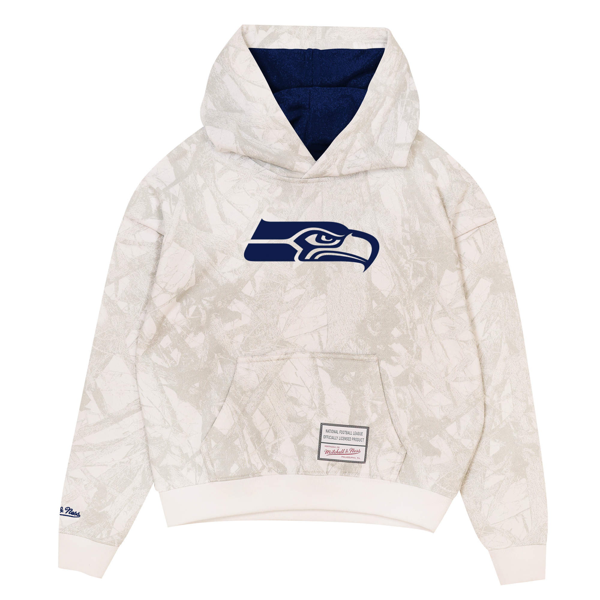 Youth Mitchell & Ness  White Seattle Seahawks Ghosted Hoodie