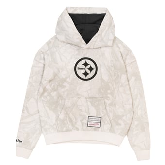 Youth Mitchell & Ness  White Pittsburgh Steelers Ghosted Hoodie