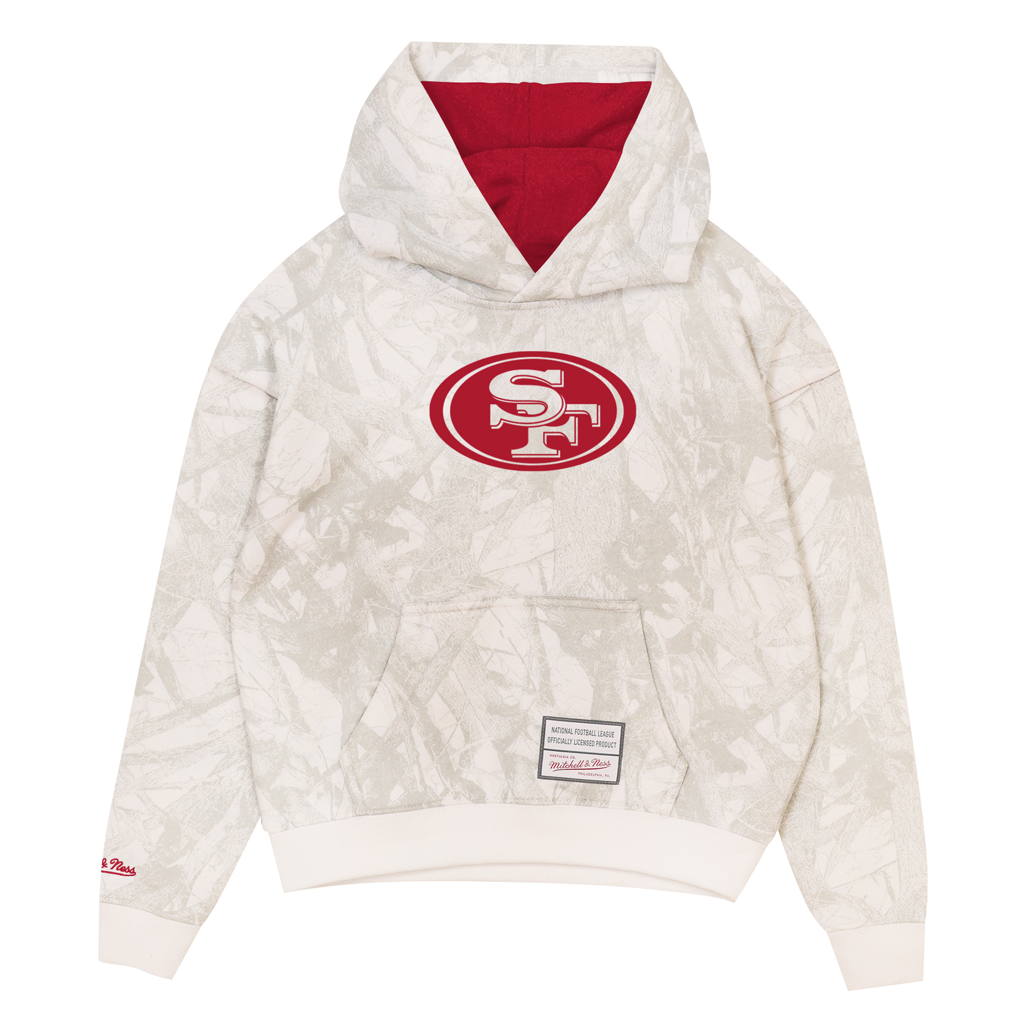 Youth Mitchell & Ness White San Francisco 49ers Ghosted Hoodie