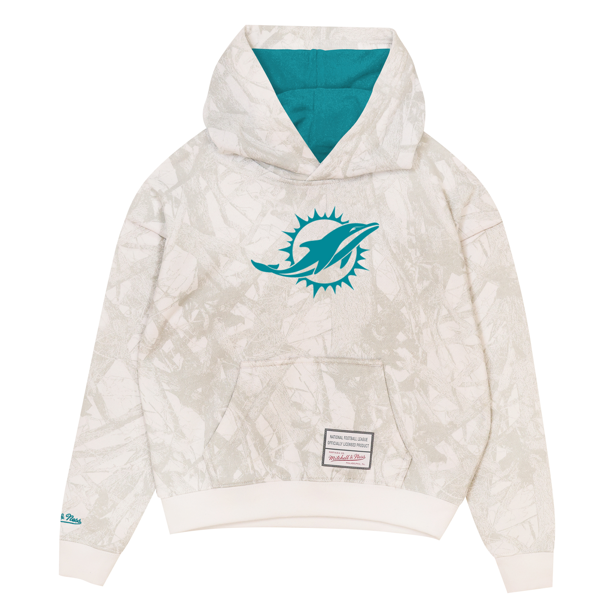 Youth Mitchell & Ness  White Miami Dolphins Ghosted Hoodie