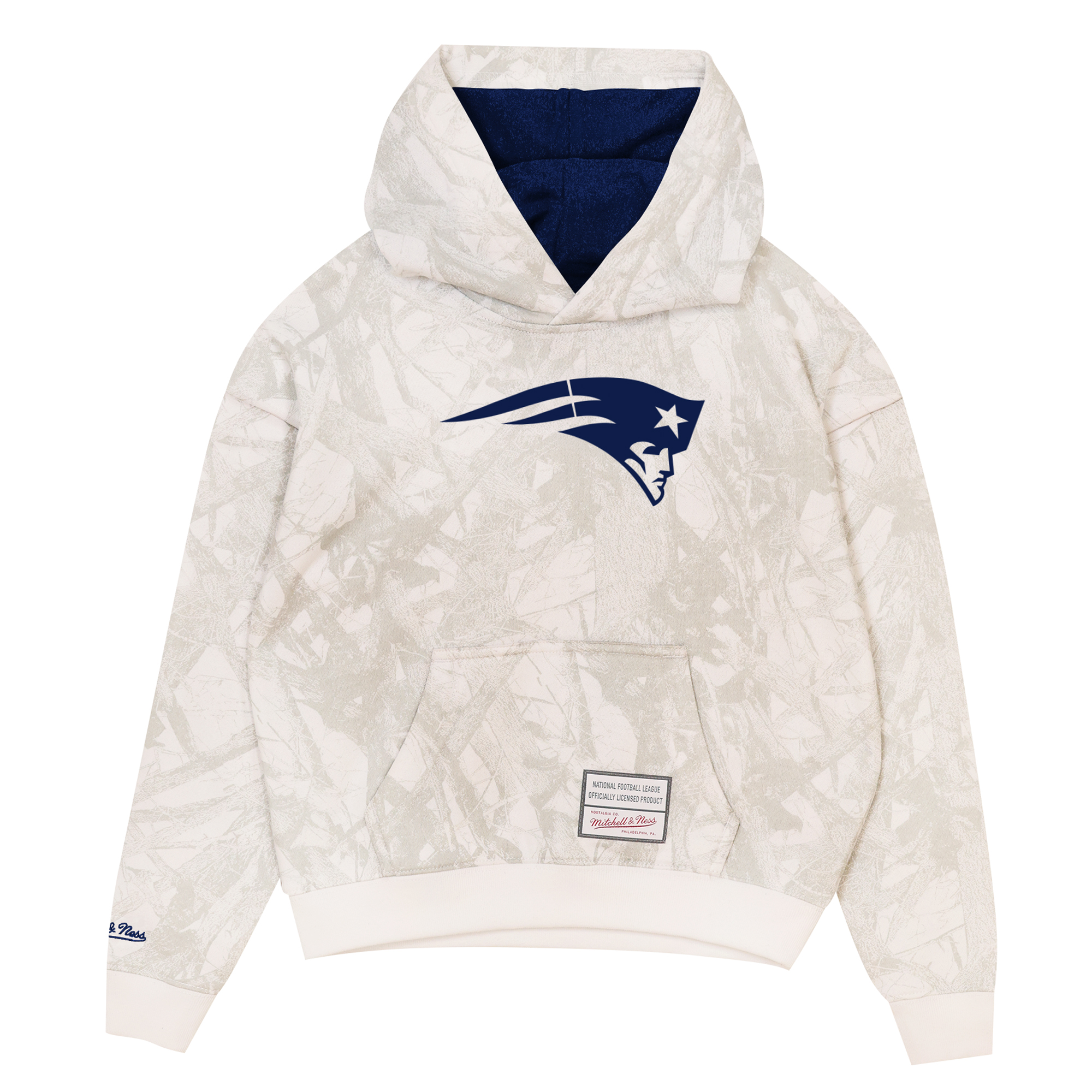 Youth Mitchell & Ness  White New England Patriots Ghosted Hoodie
