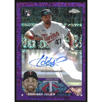 2023 Topps Chrome Update Autographs Purple Speckle Refractors #ACEJU Edouard Julien