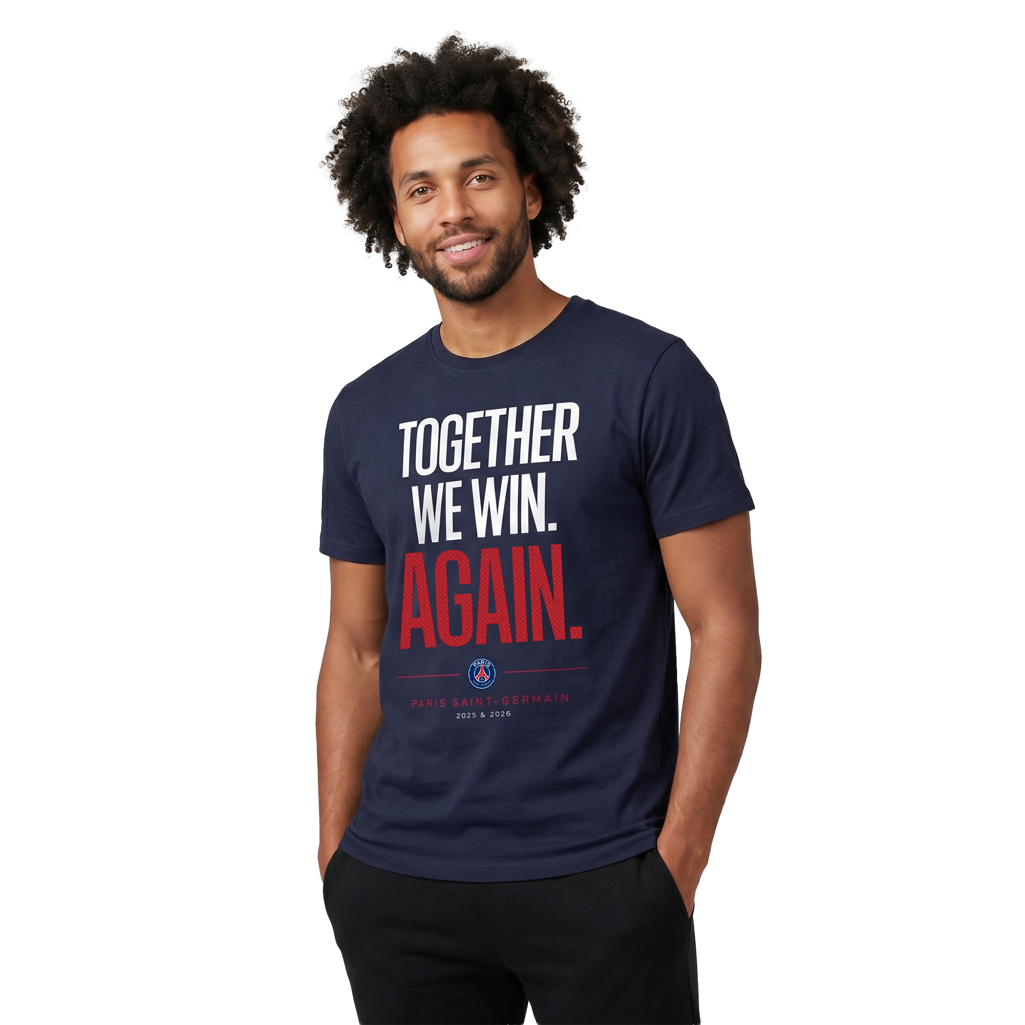 PSG European Champions Roster Graphic T-Shirt - Navy