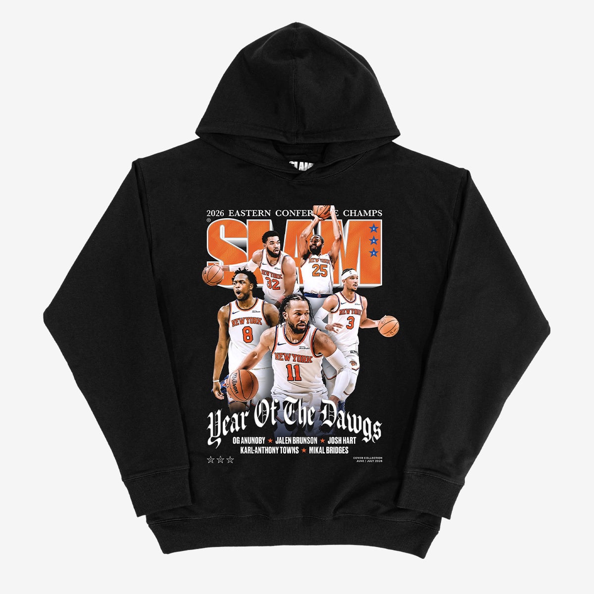 Unisex SLAM Starting Five Black New York Knicks 2026 NBA Eastern Conference Champions Cover Hoodie