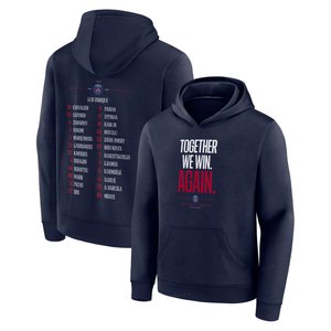 Sweat à capuche PSG Champions d'Europe Roster - Bleu, vue 2