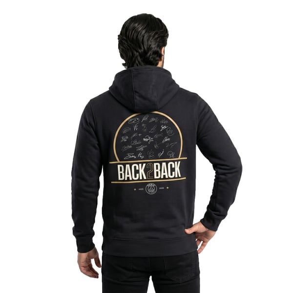 Sweat à capuche PSG Champions d'Europe Signature Roster - Noir