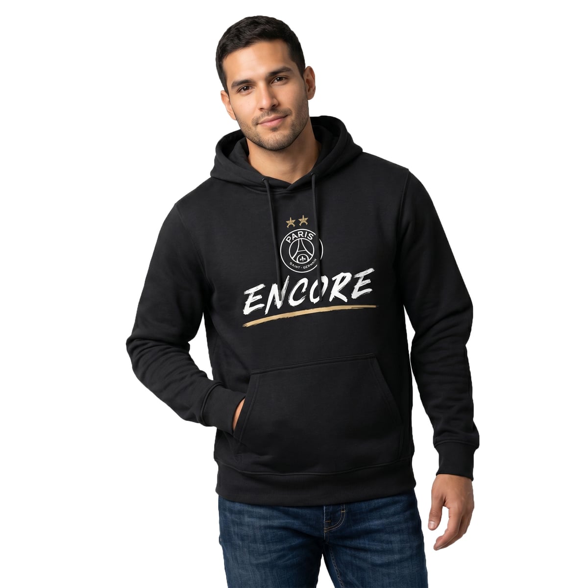 Sweat à capuche PSG Étoile Eiffel Encore - Noir