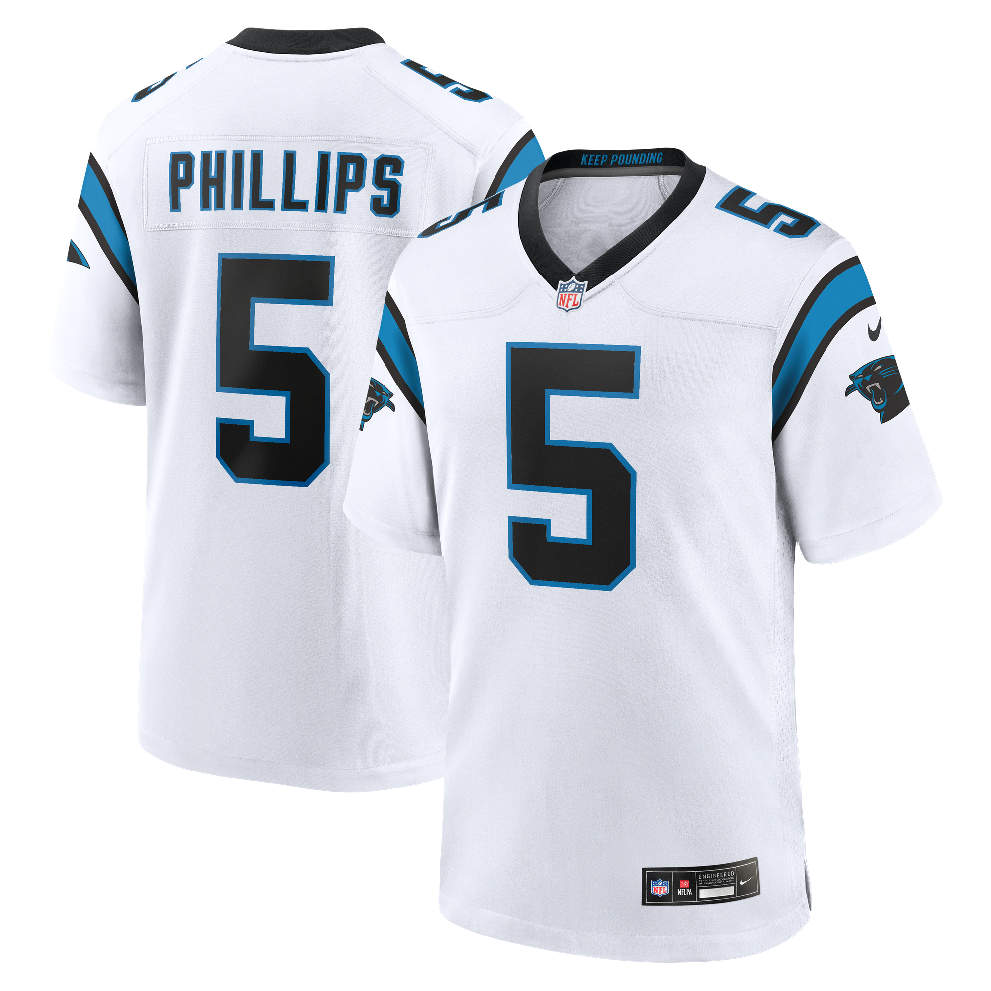 Camiseta Nike Game de la 2ª equipación del Carolina Panthers - Blanco - Jaelen Phillips - Hombre