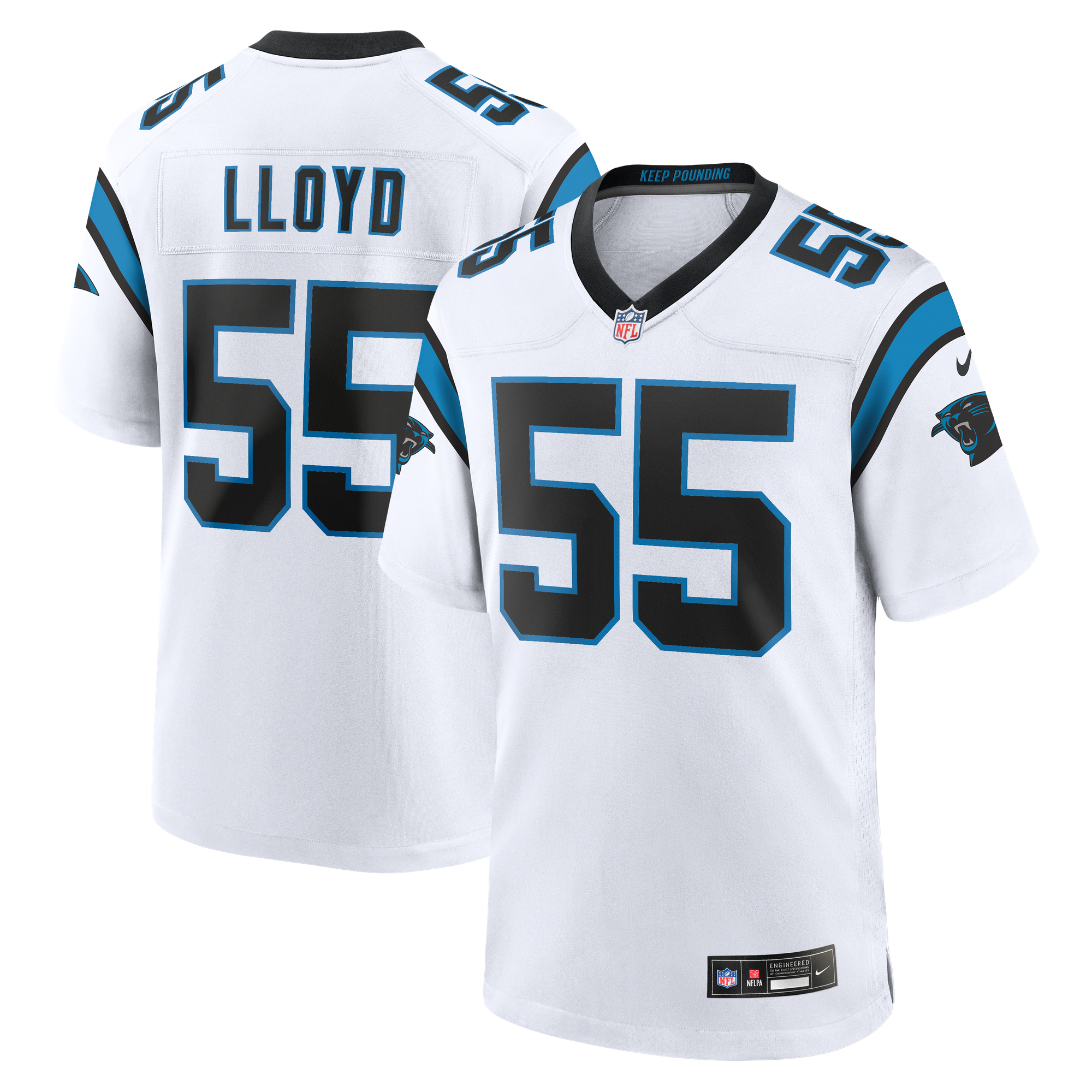 Camiseta Nike Game de la 2ª equipación del Carolina Panthers - Blanco - Devin Lloyd - Hombre
