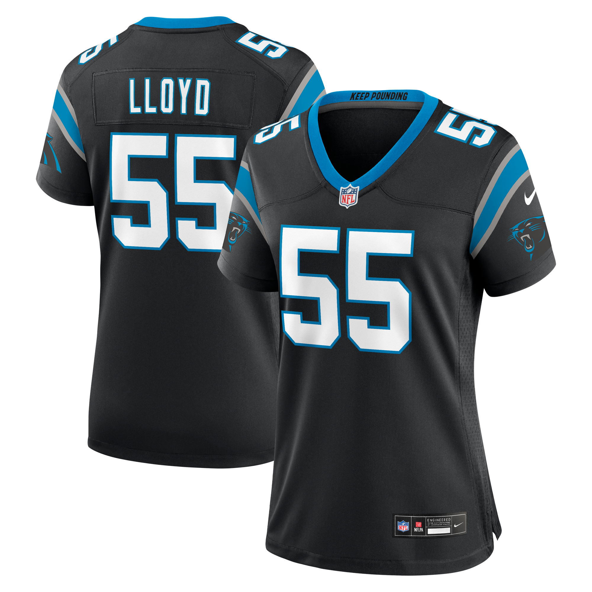 Camiseta Nike Game de la 1ª equipación del Carolina Panthers - Devin Lloyd - Mujer