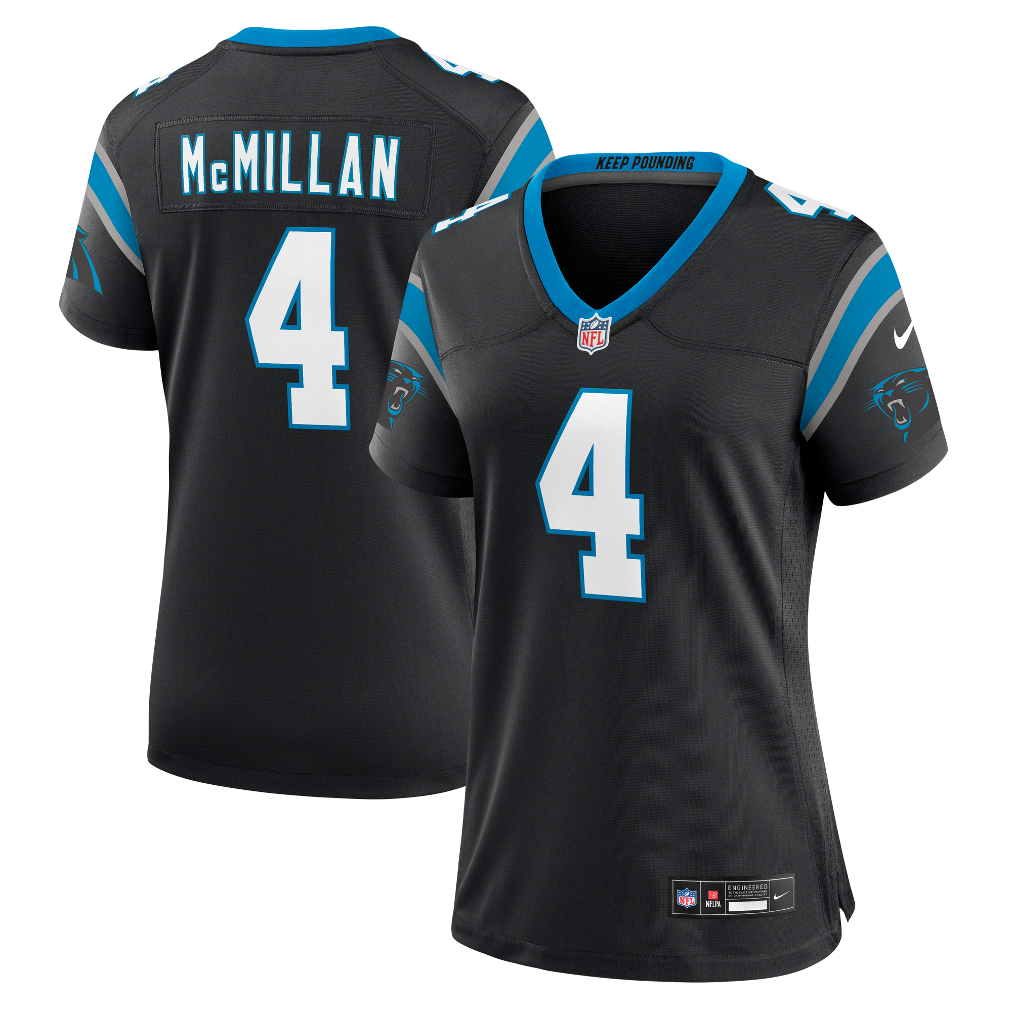 Camiseta Nike Game de la 1ª equipación del Carolina Panthers - Personalizada - Mujer
