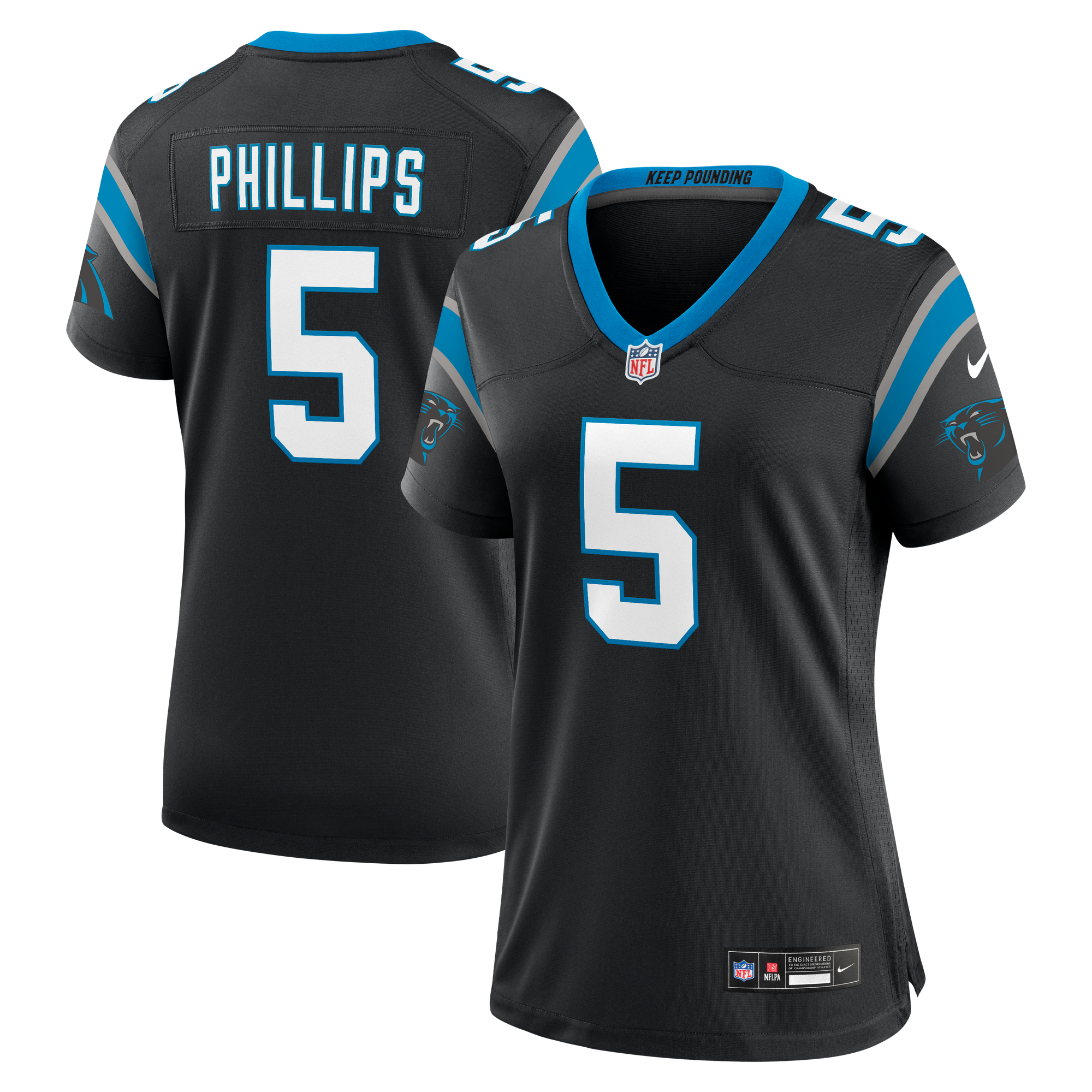 Carolina Panthers Nike Game Heimtrikot - Schwarz - Jaelan Phillips - Damen: retailer-supplied image
