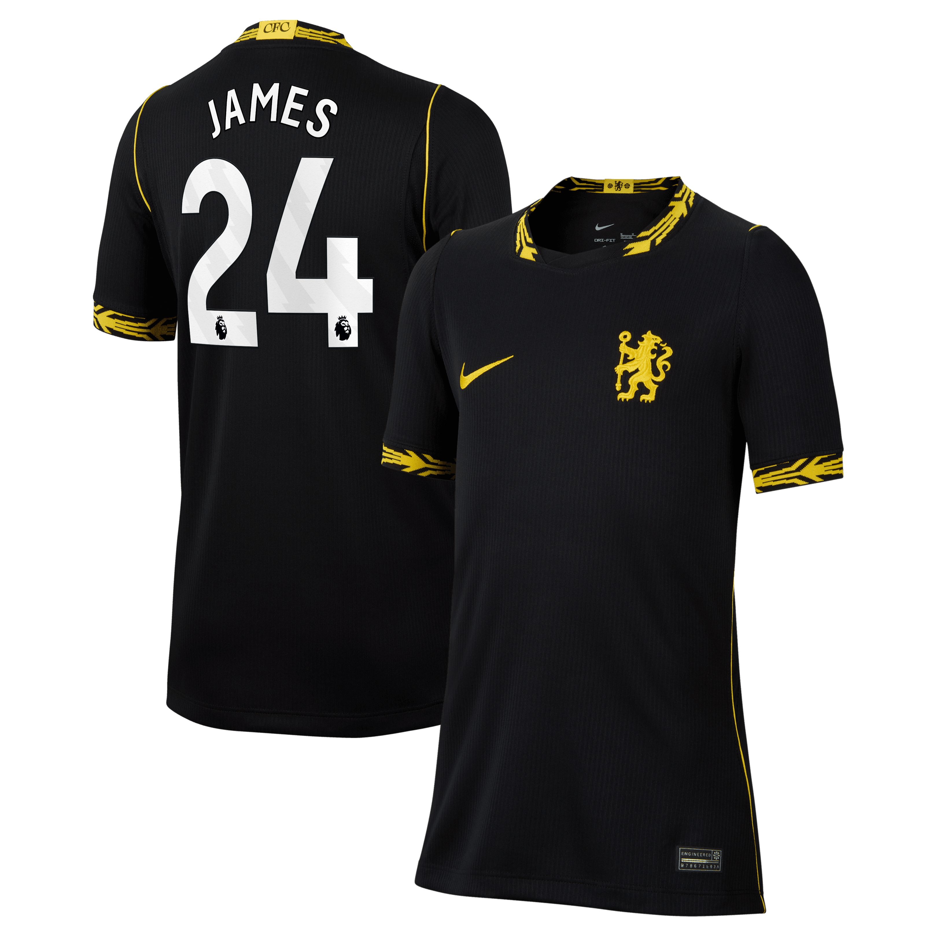 Youth Nike Reece James Black Chelsea 2026/27 Away Stadium Replica Jersey
