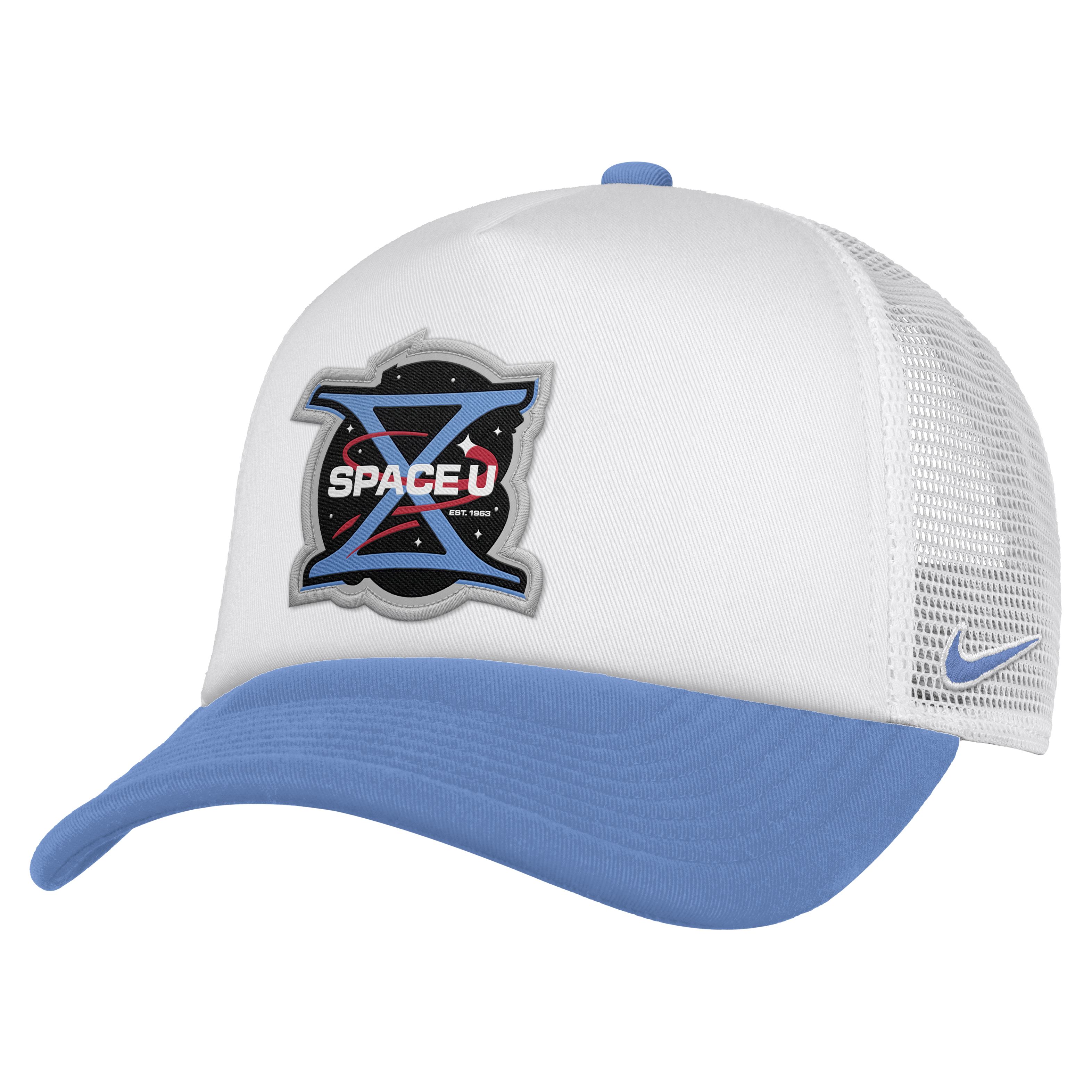 Unisex Nike White UCF Knights 2026 Space Game Rise Pinched Crown Foam Adjustable Trucker Hat