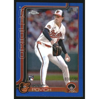 2025 Topps Chrome Blue Refractors #140 Cade Povich