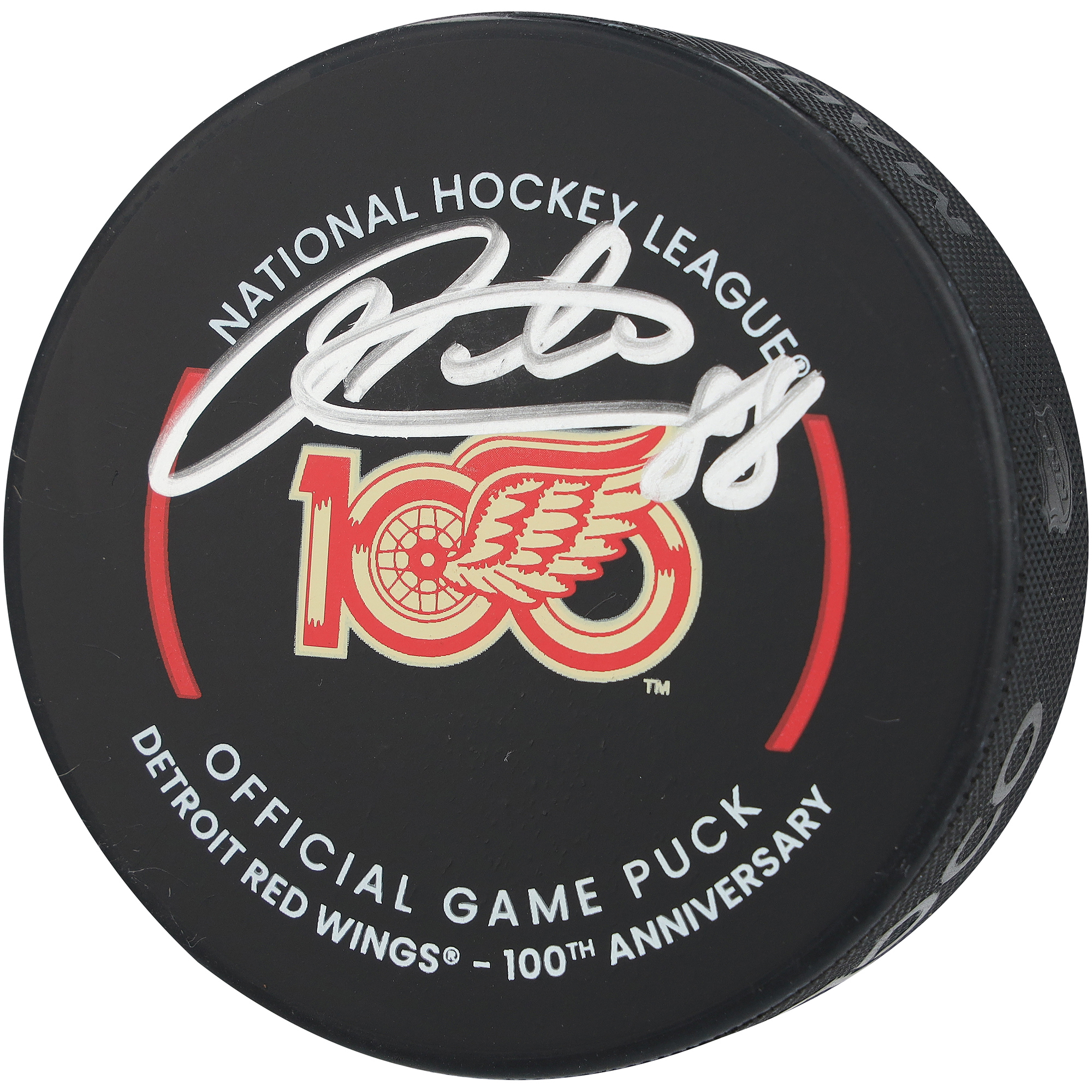 Patrick Kane Detroit Red Wings Autographed 100th Anniversary Official Game Puck