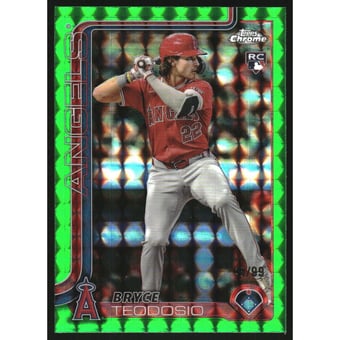 2025 Topps Chrome Green Geometric Refractors #198 Bryce Teodosio