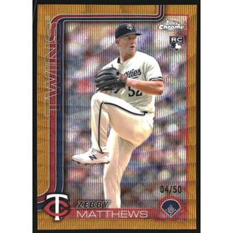 2025 Topps Chrome Gold Wave Refractors #277 Zebby Matthews