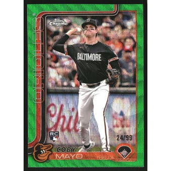 2025 Topps Chrome Green Wave Refractors #120 Coby Mayo