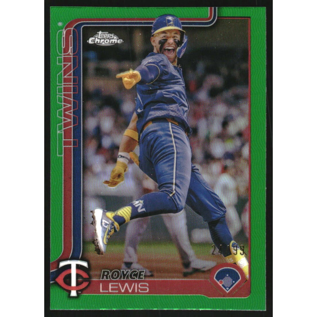 2025 Topps Chrome Green Refractors #254 Royce Lewis. rookie card picture