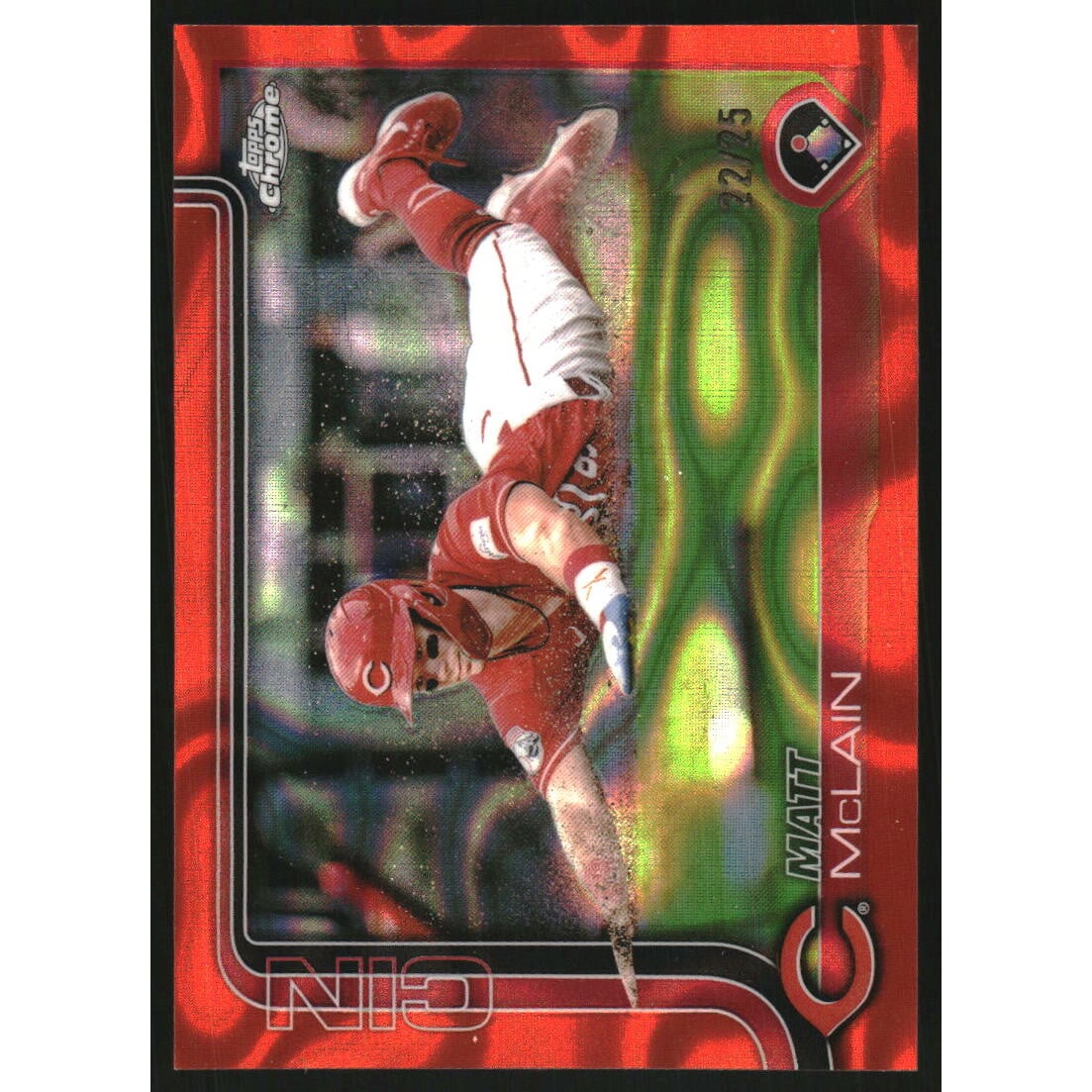 2025 Topps Chrome Orange Lava Refractors #278 Matt McLain. rookie card picture