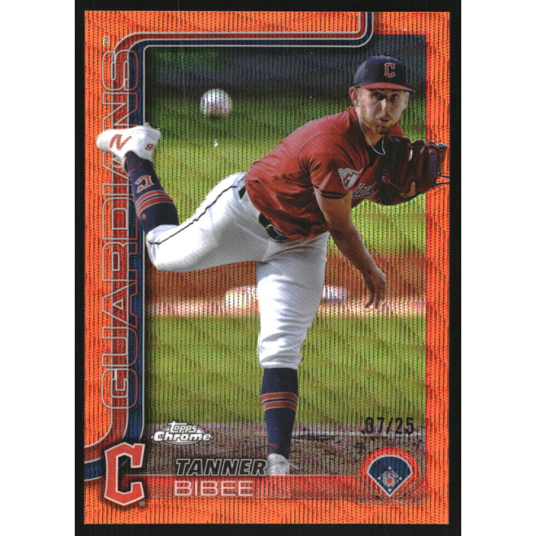 2025 Topps Chrome Orange Wave Refractors #236 Tanner Bibee. rookie card picture