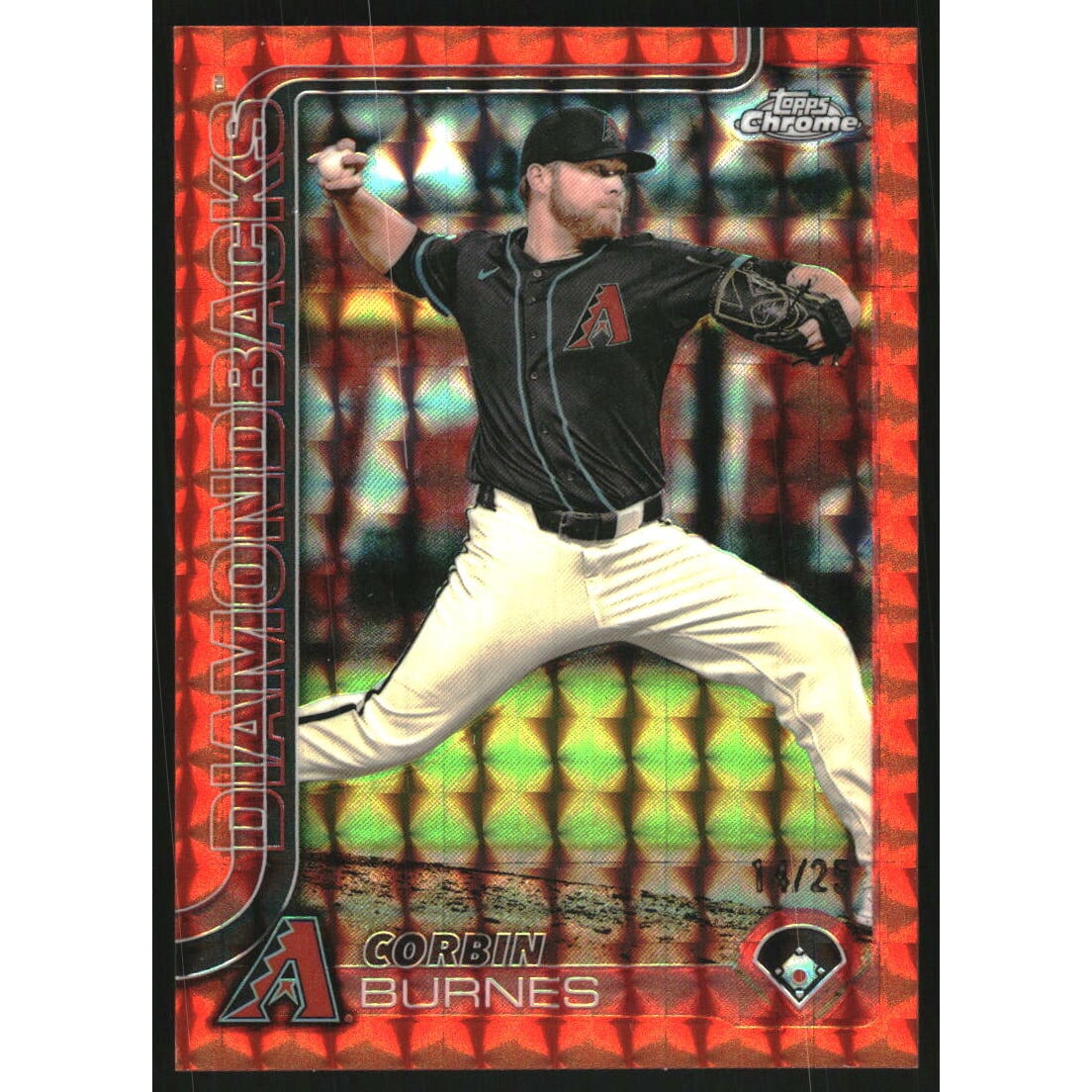 2025 Topps Chrome Orange Geometric Refractors #17 Corbin Burnes. rookie card picture