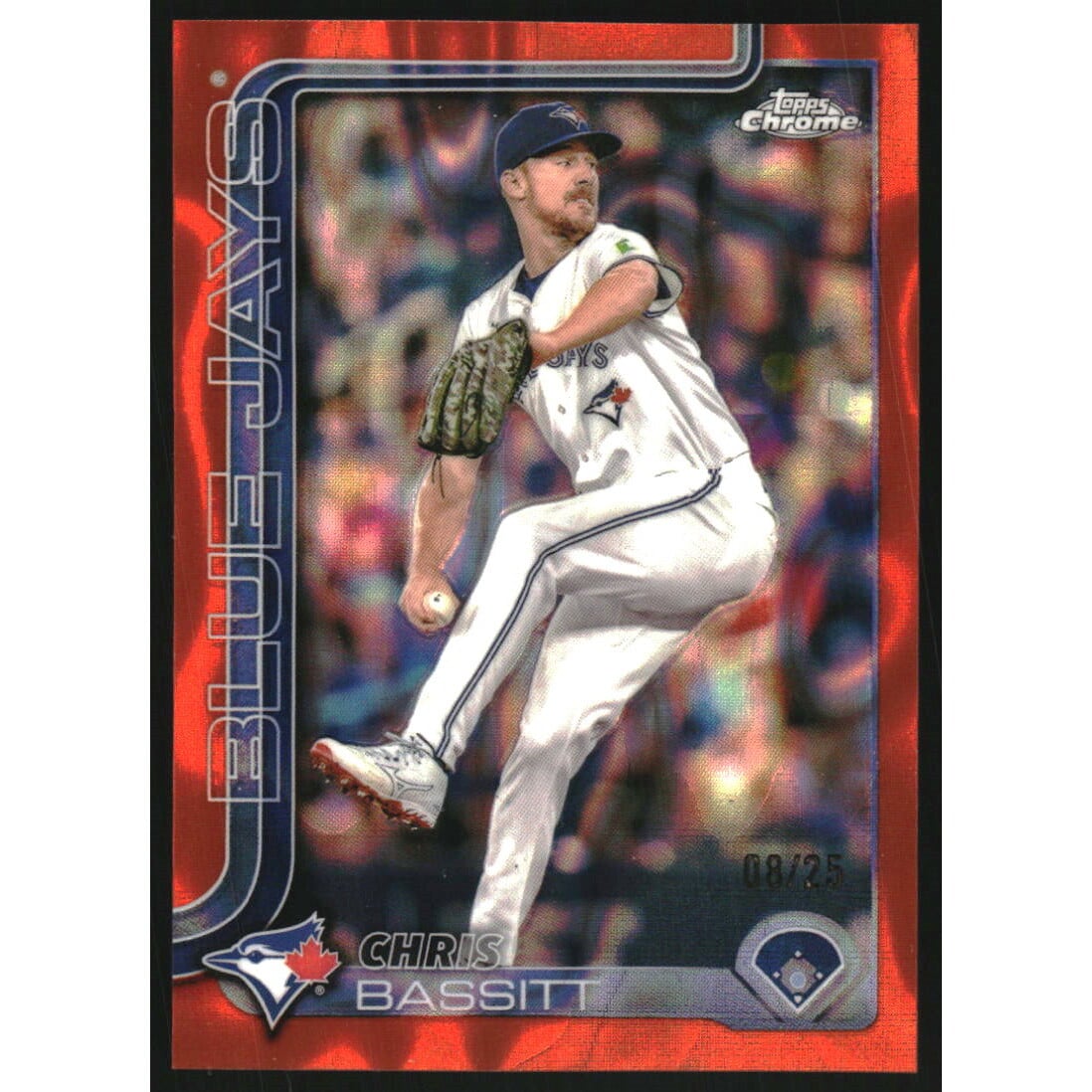 2025 Topps Chrome Orange Lava Refractors #184 Chris Bassitt. rookie card picture