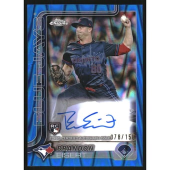 2025 Topps Chrome Rookie Autographs Blue RayWave Refractors #RABE Brandon Eisert