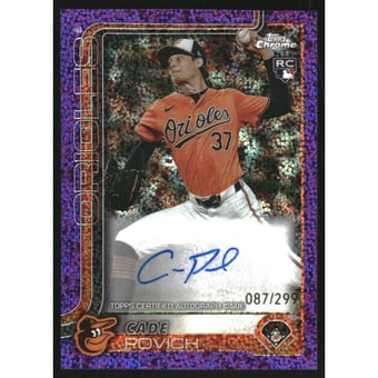 2025 Topps Chrome Rookie Autographs Purple Speckle Refractors #RACP Cade Povich