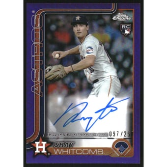 2025 Topps Chrome Rookie Autographs Purple Refractors #RASW Shay Whitcomb